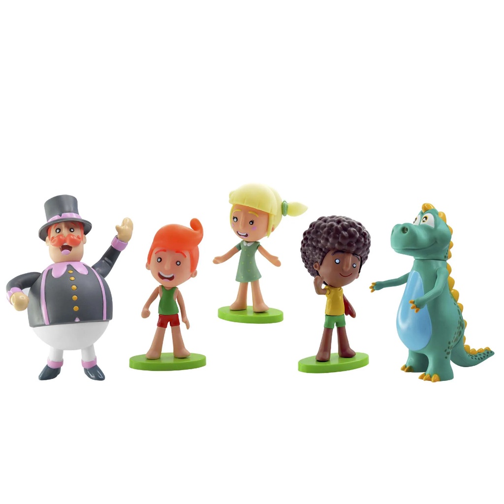 Kit 5 Bonecos Família O Mundo de Bita Tito Dan Lila Dinossauro Argo Articulados de Vinil Líder - 2732