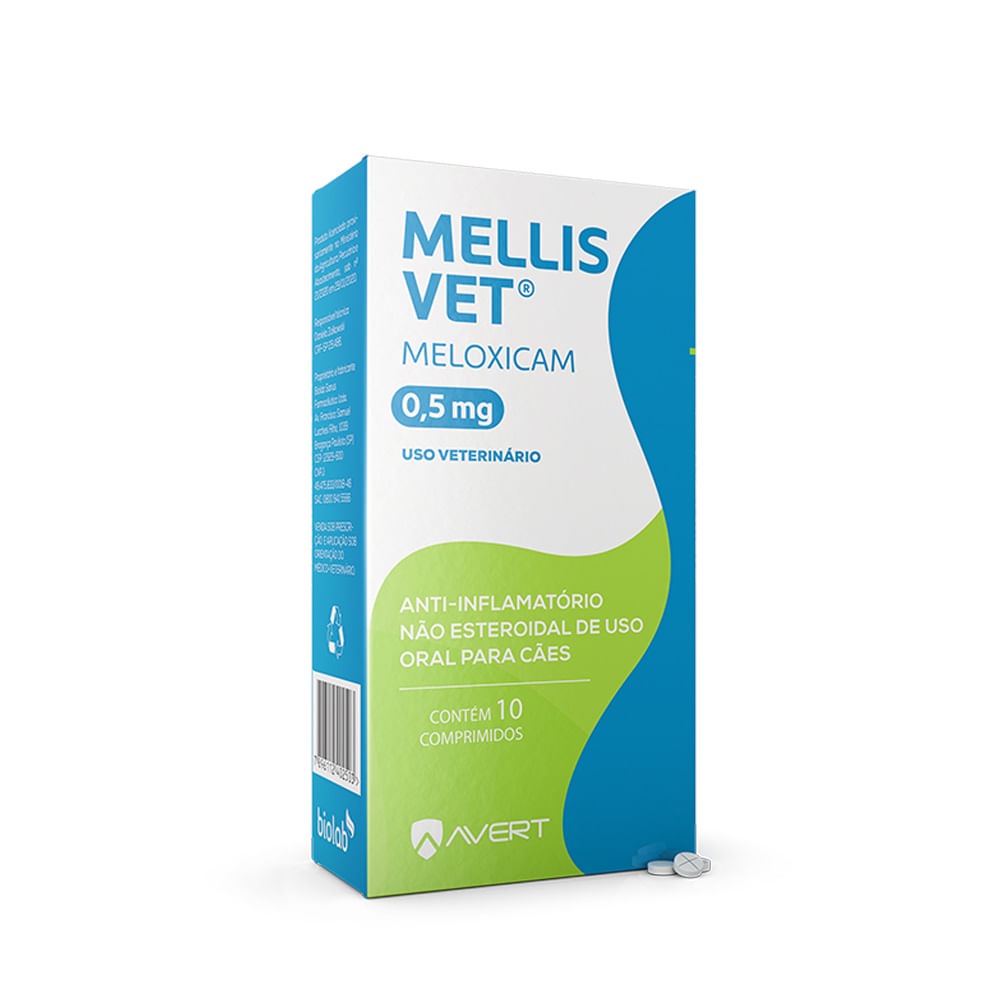 Anti-inflamatório Mellis Vet 0,5mg 10 Comprimidos em Oferta na Shopee