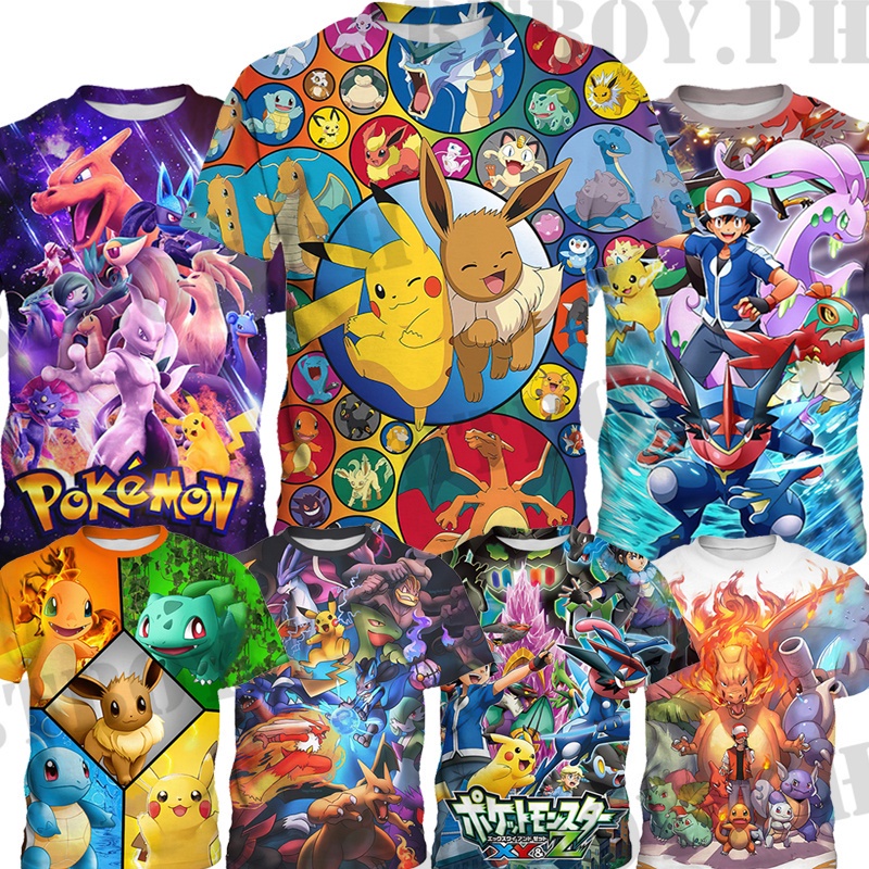 LJX POKEMON GO Cute Pikachu Camiseta Menina E Menino De Verão Manga Curta Para Crianças