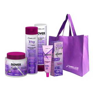 KIT NOVEX HIALURÔNICO HARMONIZAÇÃO CAPILAR SUPER RECONSTRUÇÃO + BOLSA