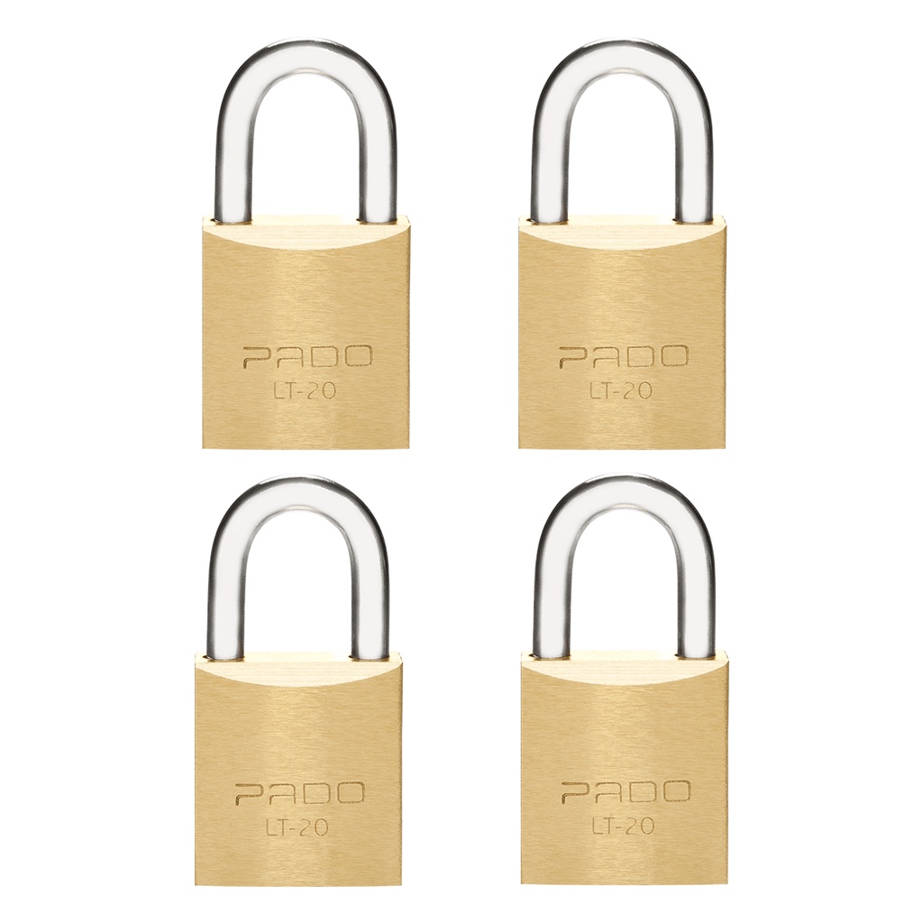 Cadeado Pado 20mm 4 chaves Segredos Iguais 4 Unidades