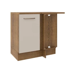 Balcão Armário de Cozinha de Canto 1 Porta Rustic/Crema Agata Madesa