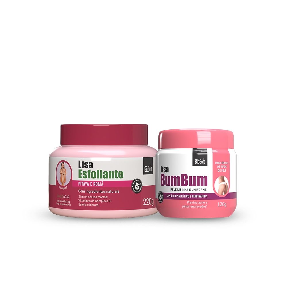 Kit Bumbum Lisinho: Lisa Bubum + Esfoliante Pitaya e Romã Soft Hair