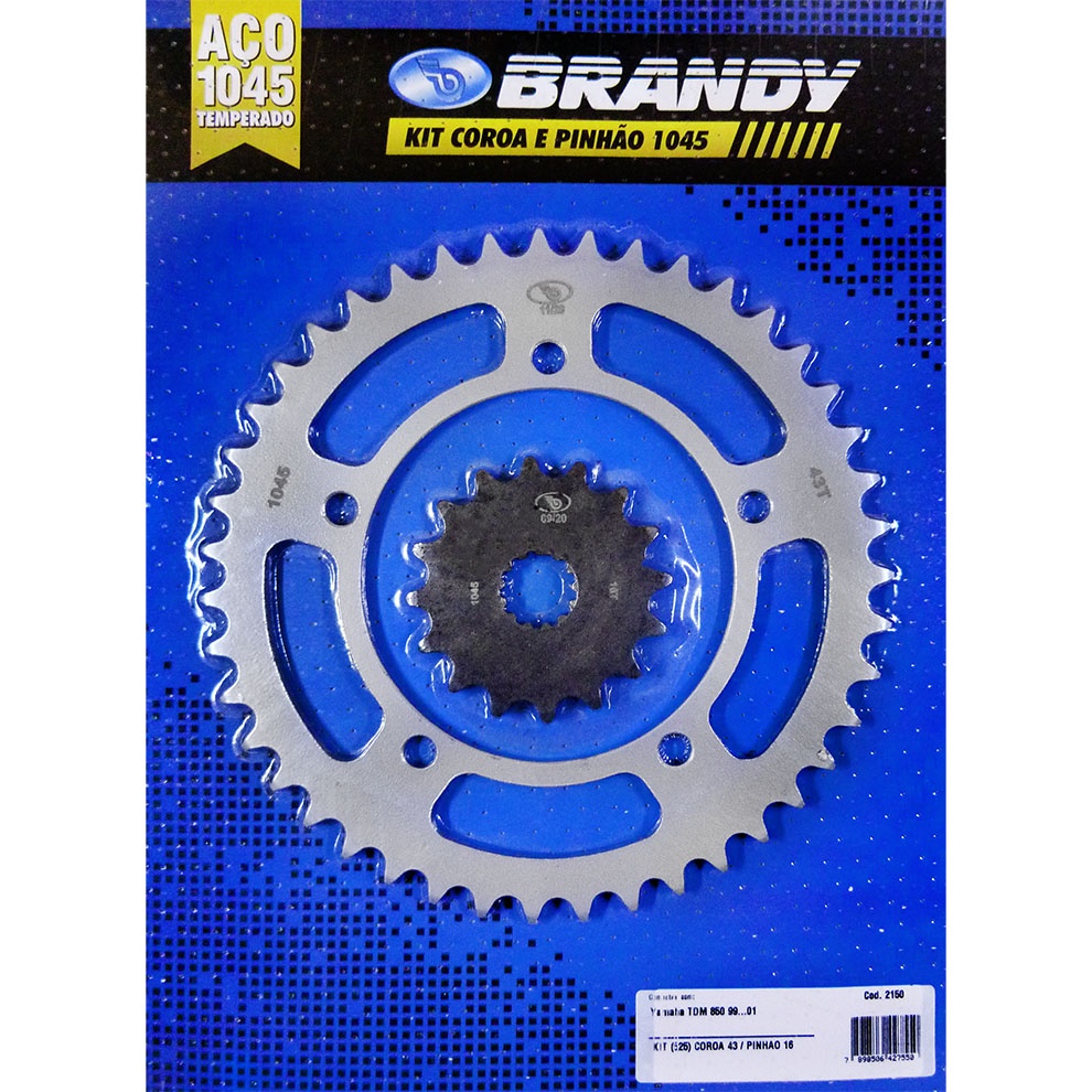 Kit Relação para Moto Yamaha TDM 850 1999 até 2001 Sem Corrente - Brandy