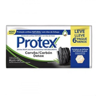 Sabonete Em Barra Carvão Detox 6 Unidades Protex 85g
