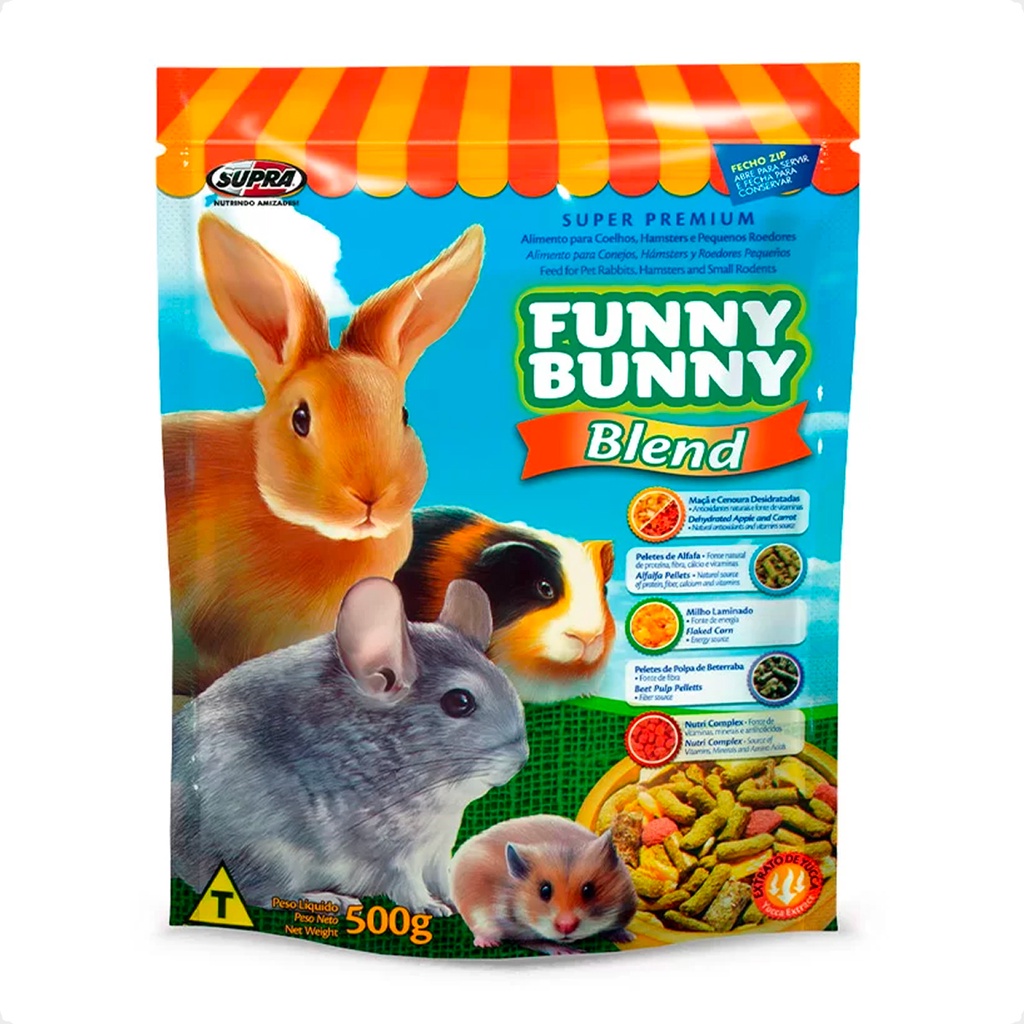 Ração Funny Bunny 500 gr Blend Coelhos e Pequenos Roedores em Oferta na Shopee