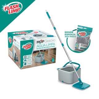 Mop Giratorio Esfregao Agua Limpa MOP0648 + Esponja Limpeza Domestica Flash Limp