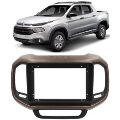 Moldura De Painel 2 Din 9" Polegadas Fiat Toro Preto com Marrom
