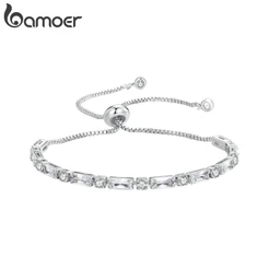 Pulseira Bamoer Luxo Zircon Design Simples Presente De Moda
