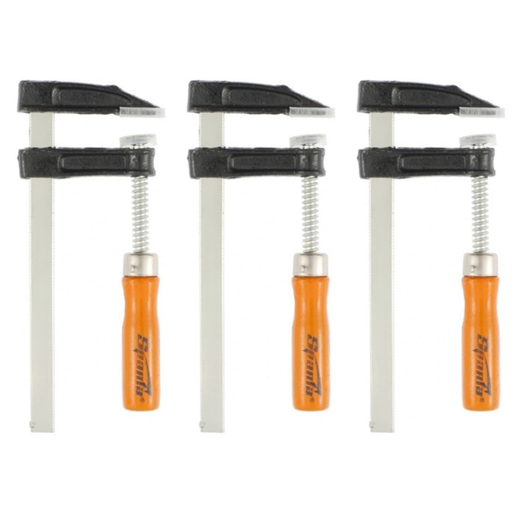 Kit 3 Grampos Sargento Tipo F 150x50x200mm Cabo De Madeira em Oferta na Shopee