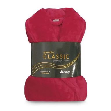 Roupão Adulto Microfibra Flannel Classic - Vermelho - Appel