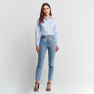 Camisa Feminina Azul Xadrez