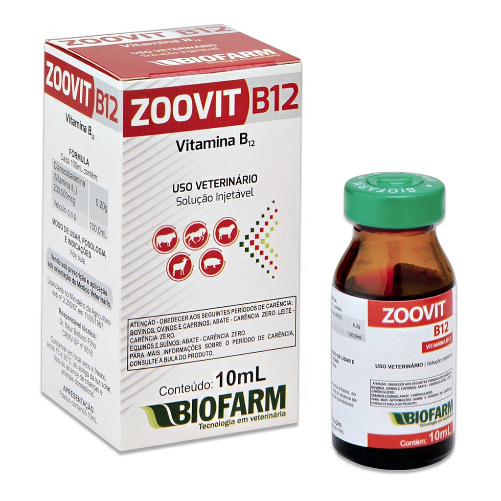 Suplemento Zoovit B12 10ml Biofarm Para Animais Cães Gatos Vitamina B12