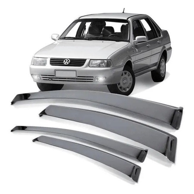 Calha De Chuva Defletor Santana Quantun 1998 A 2006 4 Portas Fume Tiger VW3555