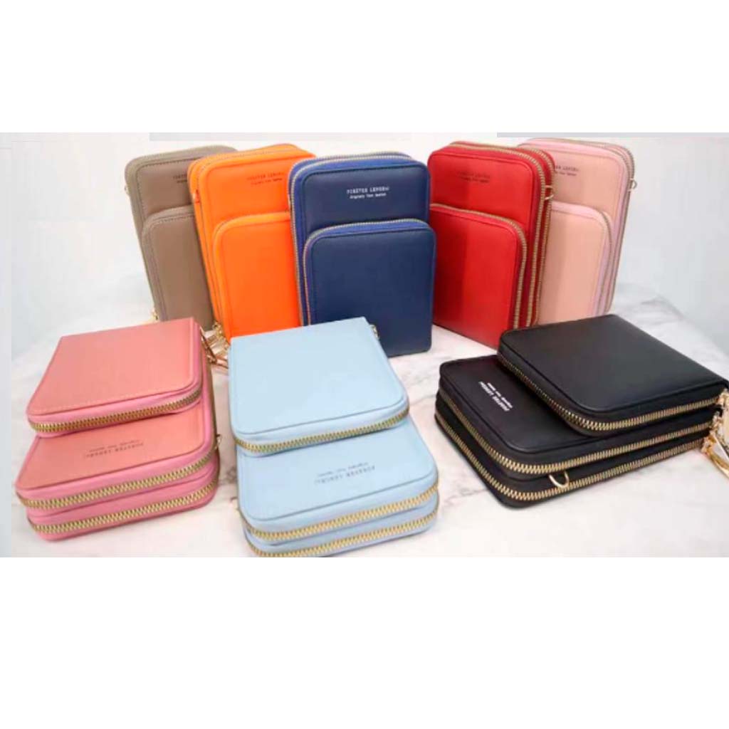 Bolsa transversal feminina porta celular com 3 divisorias moda feminina trabalho social
