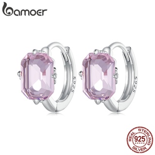 BAMOER 925 Brincos Em Zircônio Rosa Prata 925 Estilo Sofisticado Jóias De Moda Para Presentes em Oferta na Shopee