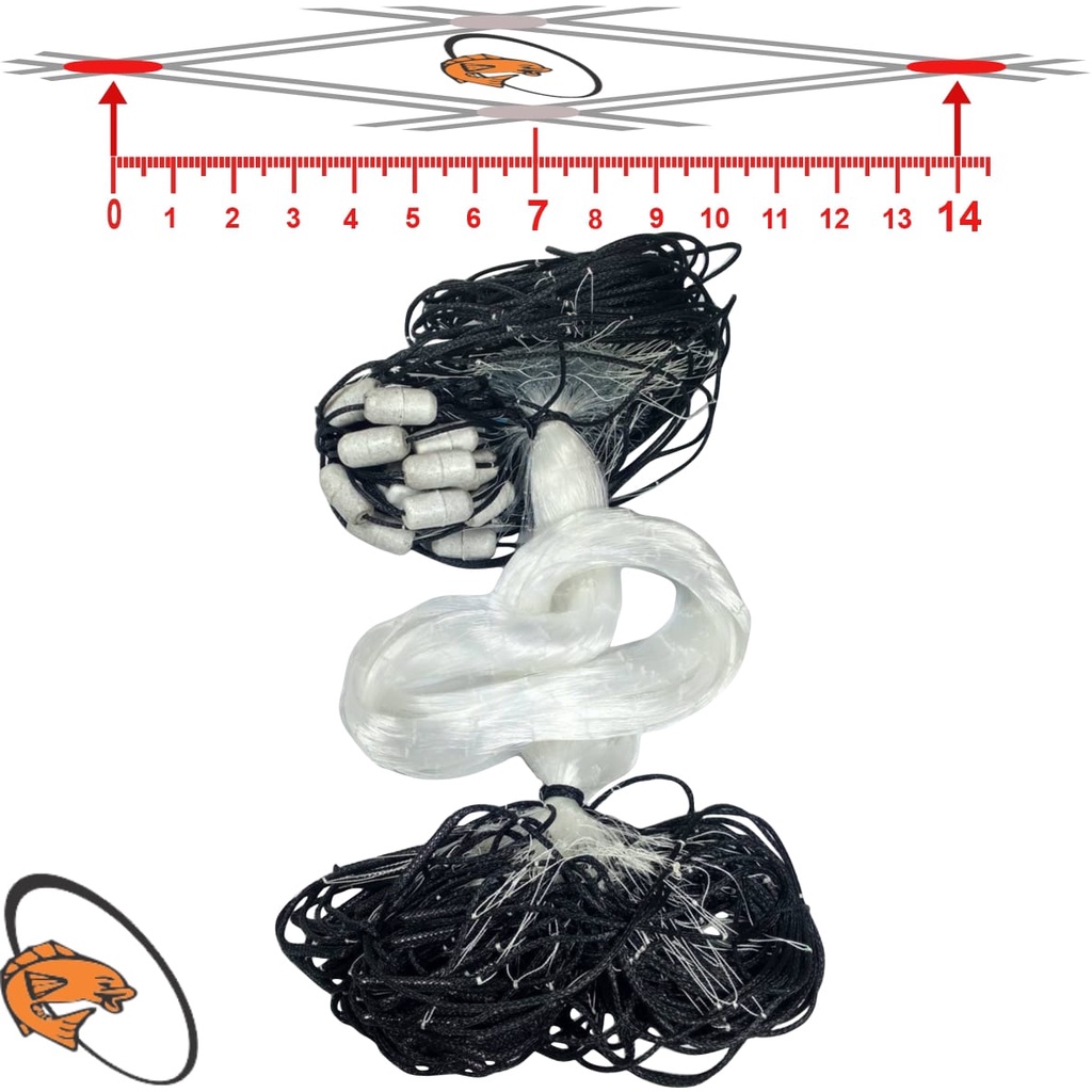 Rede de Pesca Malha 14 Fio 0,50 3,36 Altura Comp. 50 Metros Boia Isopor Rede Pronta Profissional em Oferta na Shopee