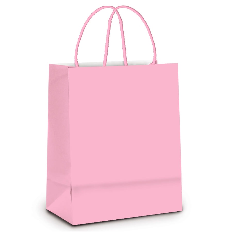 Sacola de Papel P 21,5x15x8cm - Rosa Bebê - 10 unidades - Cromus - Rizzo