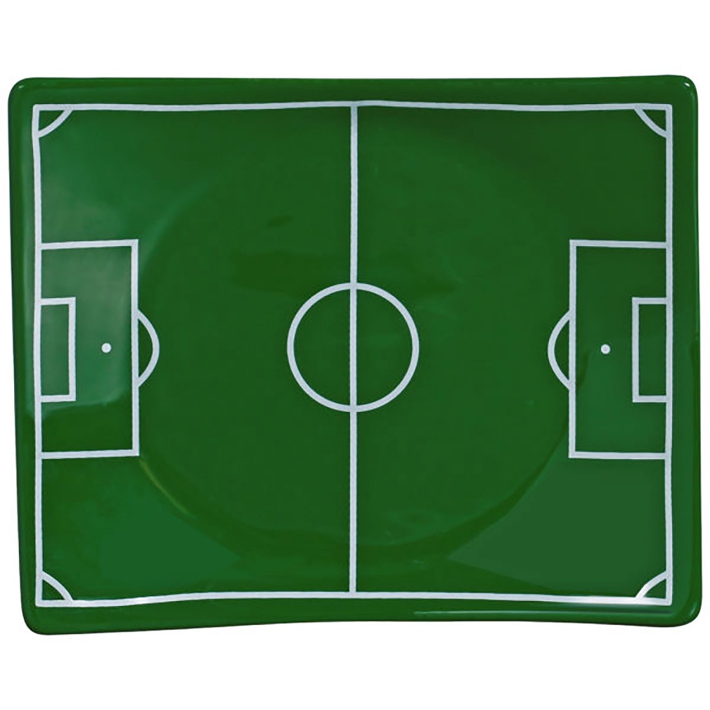 Prato Raso/Travessa Cerâmica Campo de Futebol 26x26cm- Unid.