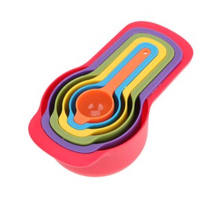 Kit Medidor De Cozinha com 6 Peças Colheres Coloridas (PANDA MIX)