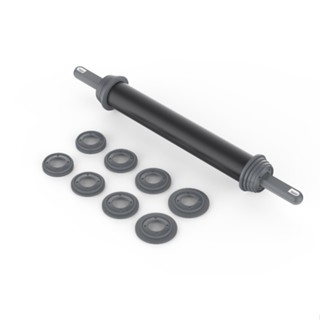 Rolo Pau 40cm Pesado Giratório Cromado Profissional Regulador Regular Altura Para Melhorar Rolo Para Abrir Massa Massas de Pães Pizza Macarrão Pastel Pasteis Abre Massa Fácil