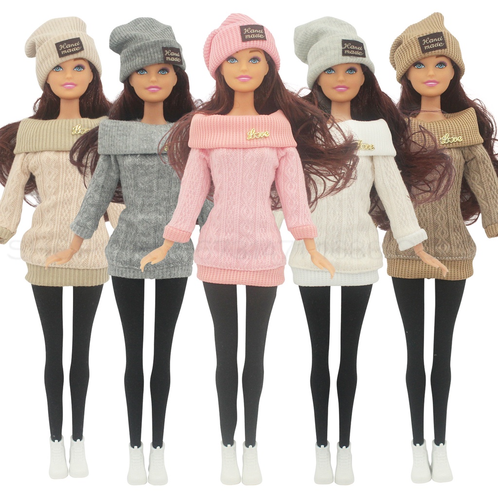 Estilo europeu e americano 30cm boneca roupas set, top meias chapéu sapatos