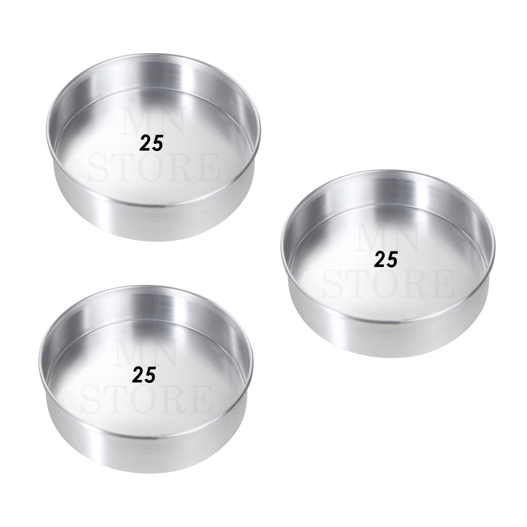 Kit 3 Forma Redonda 25x5 Fundo Fixo Assadeira Bolo Alumínio em Oferta na Shopee