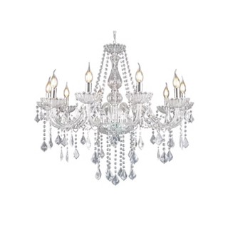Lustre De Cristal Transparente Luxo 6 Braços Maria Tereza
