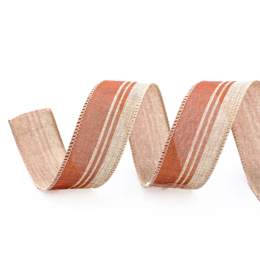 Fita de Juta com Faixa Cobre - 3,8cm x 914cm  - 1 unidade - Cromus - Rizzo