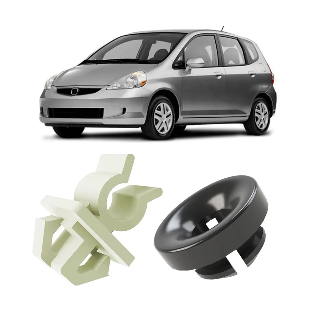 Kit Grampo Vareta Haste Capô Honda Fit 03 04 05 06 07 08