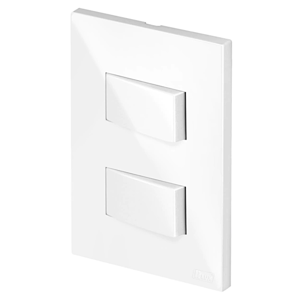 Interruptor Duplo Simples Branca Brilho Recta Blux em Oferta na Shopee