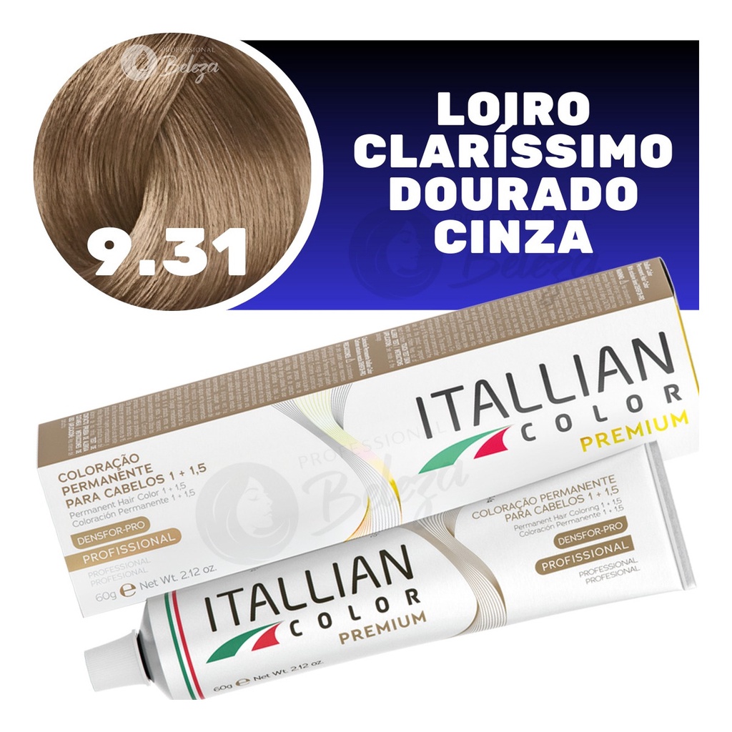 Coloraçao Itallian Color 9.31 Louro Claríssimo Dourado Cinza em Oferta na Shopee