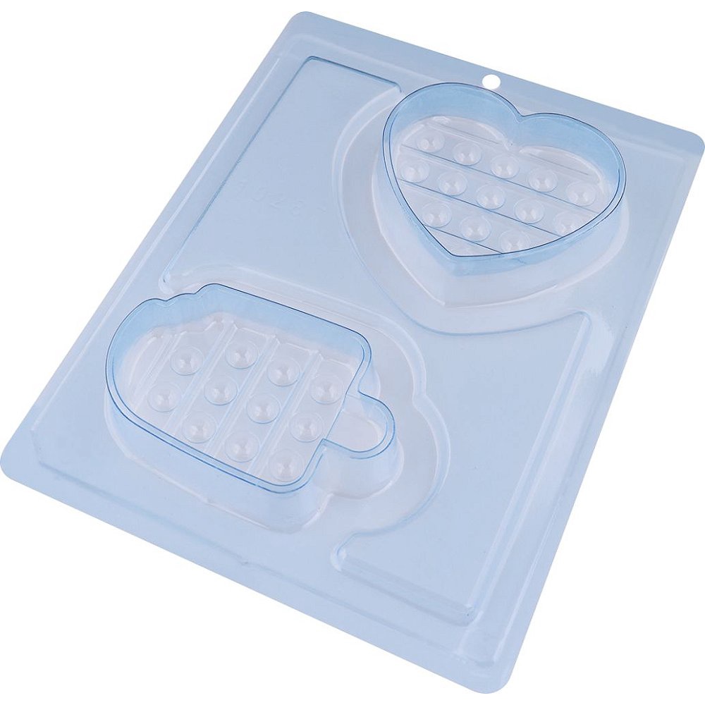 Forma de Acetato Forma Especial - Pop It Sorvete E Coracao 10287 - 01 Unidade - BWB