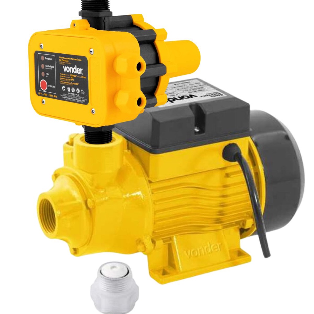 Bomba Pressurizadora De 1/2hp Bivolt Com Pressostato Vonder Automatização Casas Chacaras Sitio Cisternas Caixas Agua