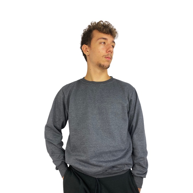 Casaco moletom careca masculino cinza escuro lovva