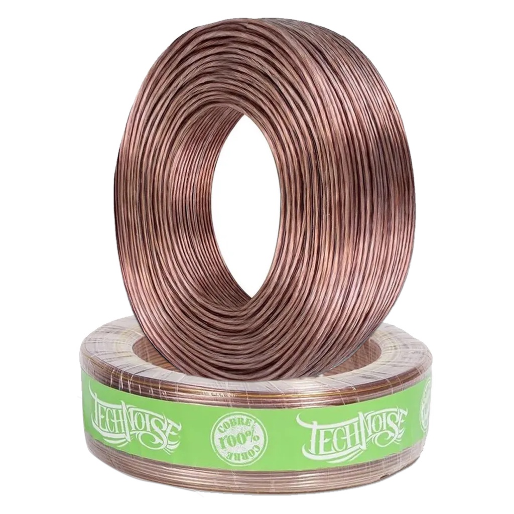 Fio Polarizado Paralelo Cristal Flexível 100% Puro Cobre-Rolo de 100 Metros/2x1,50mm Technoise - Audio