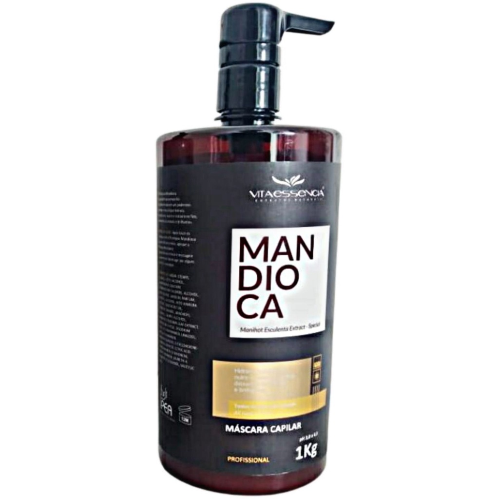 Mascara Capilar Mandioca Especial Vitaessencia 1kg – Tratamento capilar para todos os tipos de cabelo – Recupera os fios