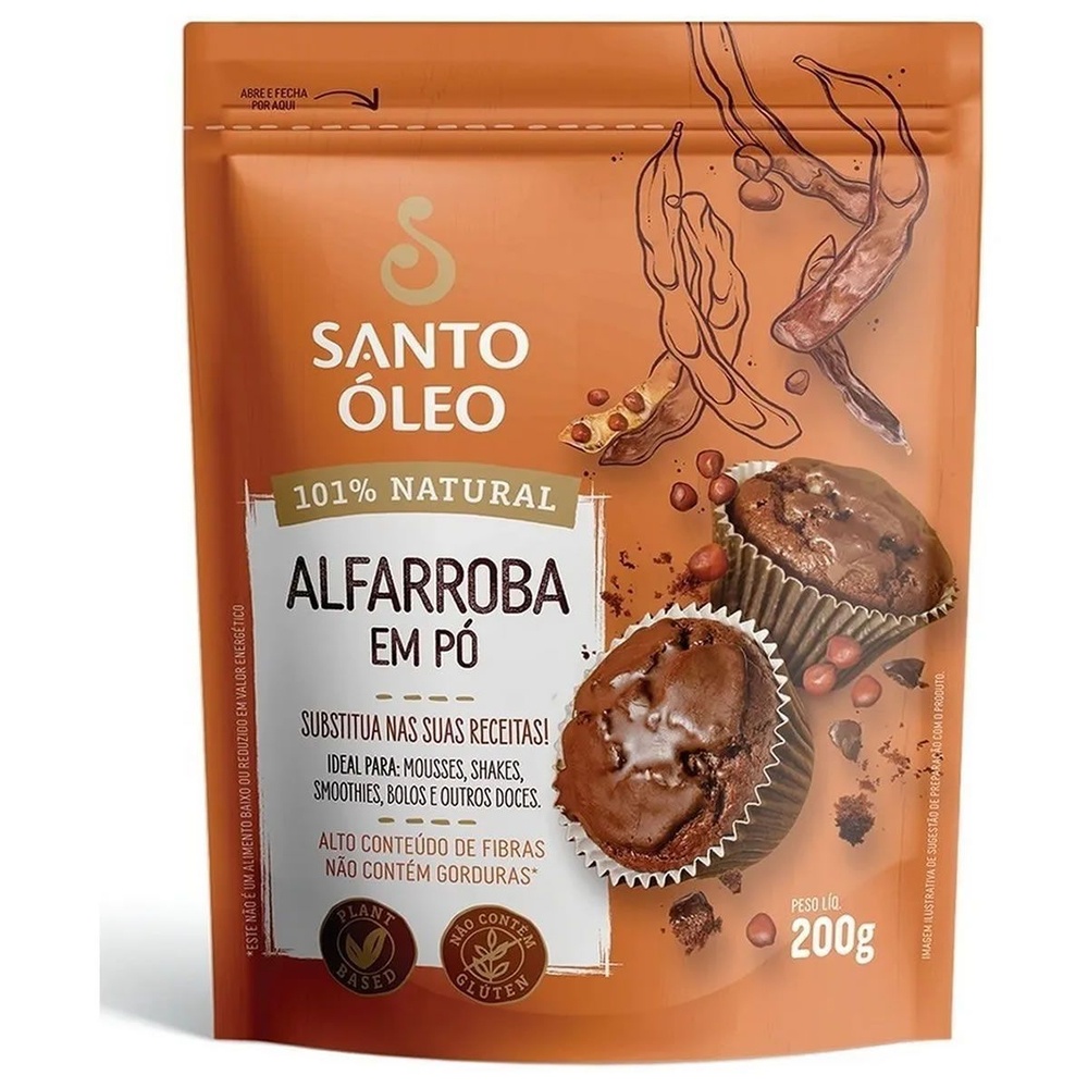 Alfarroba em Pó  200g - Santo Óleo em Oferta na Shopee