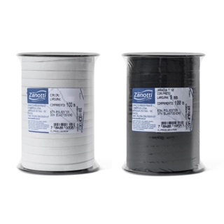 Elástico Zanotti Jaraguá - Branco e Preto - Rolo com 100 metros - 8 - 10 - 12 - 15 em Oferta na Shopee