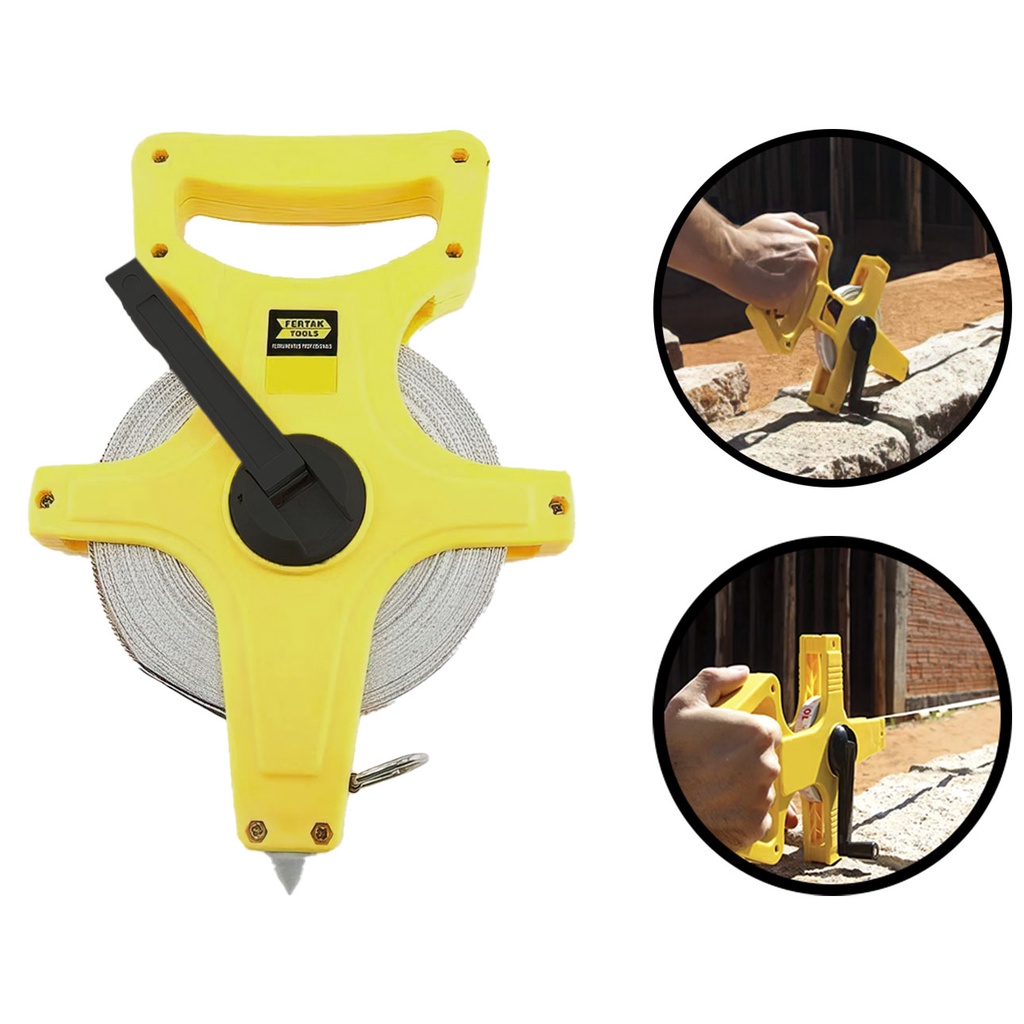 Trena Longa Fibra Vidro Métrica 30 Metros C/ Manivela Fertak 8012 em Oferta na Shopee