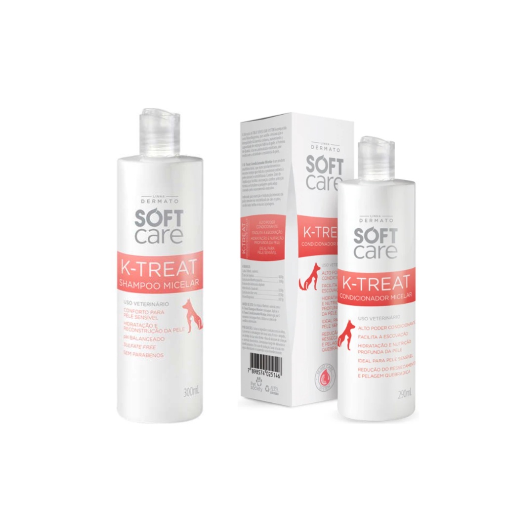 01 Shampoo K-treat 300ml e 01 Condicionador 290ml Soft Care em Oferta na Shopee