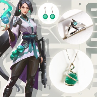Jogo Valorant Brincos Sábio Anel Colar Unisexo Pingente Moda Halloween Cosplay Acessórios Presentes em Oferta na Shopee