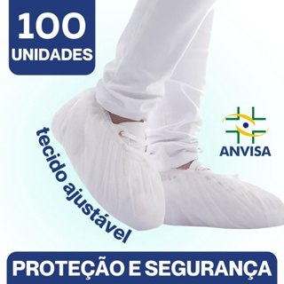 Prope Sapatilha TNT Descartável Pro Pé Sapato Branco Com 100 Unidades Botinha em Oferta na Shopee