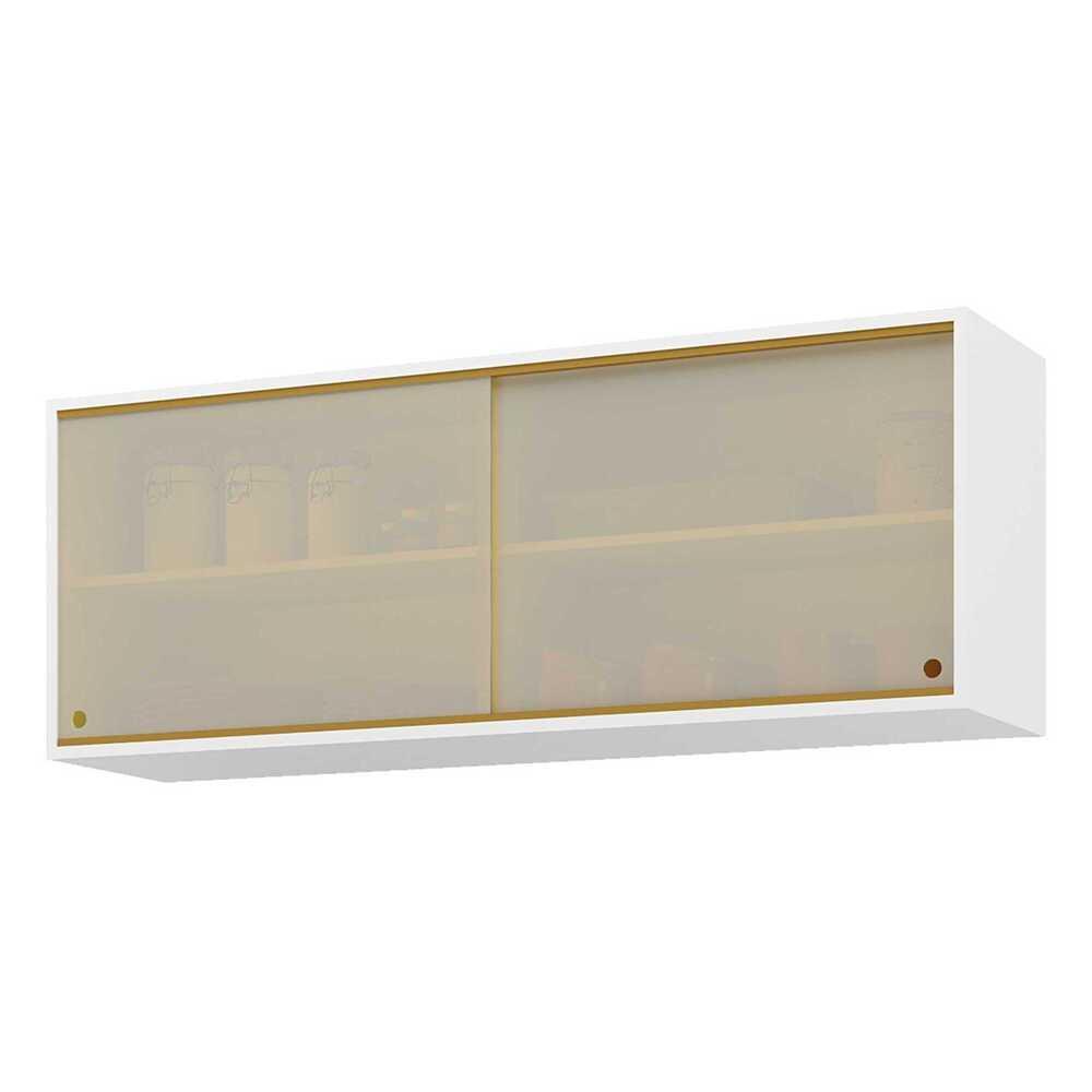 Armário de Cozinha Multimóveis Veneza GW 120 cm 2 Portas de Vidro FG3683 Branco - Home & Living