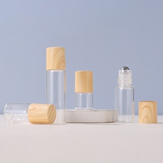30 Peças 2/3/5ml Vidro Em Rolo Transparente Frascos Com Bolas De Aço Inoxidável De Óleo Essencial De Viagem