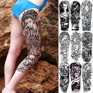 Tatuagem De Perna Feminina Indiana Temporária Para Mulheres Realista À Prova D