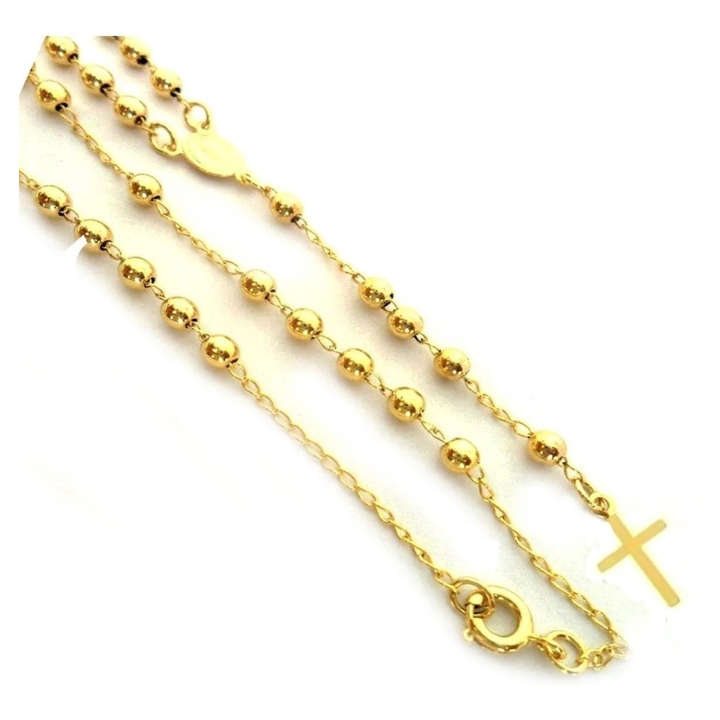 Gargantilha Colar Feminino Terço Pescoço Folheado A Ouro Unico com 6 Banhos de Ouro 18k