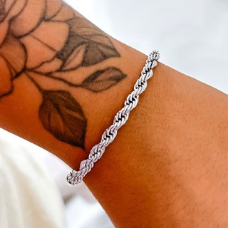 Pulseira Corrente Baiano Aço Inox Prata