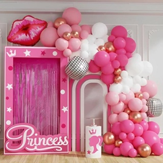 Kit 125 Balões Rosa Polegadas Branco Pink Cromado Balão Bexiga Liso/Cromado Festa Aniversário+Fita em Oferta na Shopee
