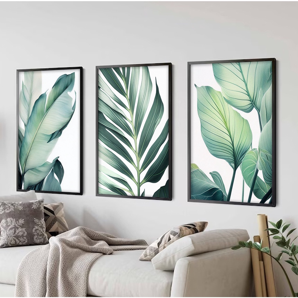 Quadro Decorativo Folhas Tropical Botânico minimalista , decoração casa Quadro Decorativo Tropical Folhas Minimalista tamanho grande Decoração para sala casa cozinha quarto Quadro decorativo abstrata Moderno Decoração Folhas Retro arte #08